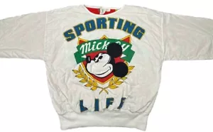 Vintage 80s Mickey Mouse Sporting Life Reversible Sweatshirt One Size Disney - Bild 1 von 24