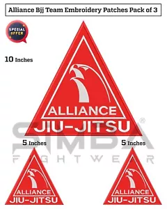 3 Alliance Bjj Patches Jiujitsu Embroidered Gi Patches Embroidery Kimono Patches - Picture 1 of 8