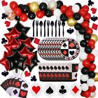 Casino Corazón Poker Temático Negro Rojo Fiesta Espectáculo de Magia Decoración Duradera Niños