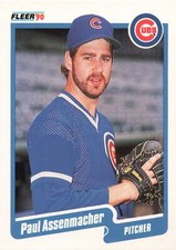 1990 Fleer # 25  Paul Assenmacher Chicago Cubs