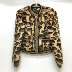 UNUSED DOLCE&GABBANA F28JLZ Leopard Faux fur Blouson Jacket Brown - Bild 1 von 9