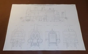 1871 Railroad Sketch  / PASSENGER TANK LOCOMOTIVE, North London Railway - Picture 1 of 1