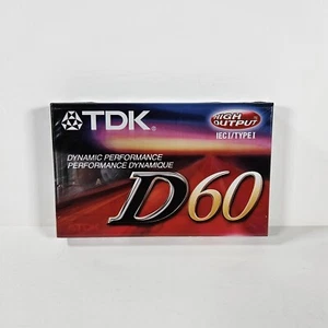 TDK D60 Blank Audio Cassette Tape IEC I/Type Dynamic Performance New Sealed - Bild 1 von 6