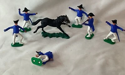 Lote de 6 figuras y caballos de infantería americana de la Revolución Americana de Timpo Foto 1 de 4