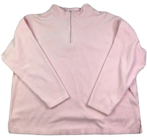Bechamel Womens Shirt Pink Crushed Velvet 1/4 Zip Slit Sides Soft Lounge Size L - Picture 1 of 7