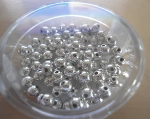 Glorex @ 1 Dose Metallicperlen @ 4 mm @ silber @ 80 Stk. @ NEU - Bild 1 von 5