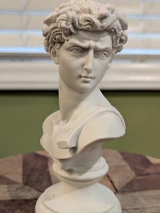 Plaster Bust, Small Classic By G. Ruggeri in Italy, Michelangelo's David Statue  - Picture 1 of 19