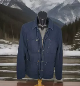 Tommy Hilfiger Jacket Mens Large Navy Outdoors Field Coat Chore Barn Canvas - Picture 1 of 10