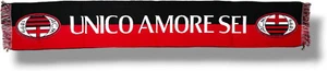 AC Milan Sciarpa Articolo Ufficiale Jacquard Acrilico "UNICO AMORE SEI" - Picture 1 of 1