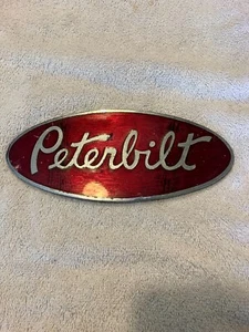 Vintage Peterbilt Hood Emblem Nameplate Badge 8" Long – READ LISTING - Picture 1 of 3