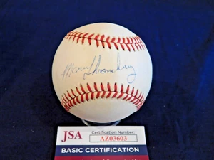 Marv Throneberry (D. 1994) Signed / Autographed ONL Bill White Baseball JSA COA - Picture 1 of 6