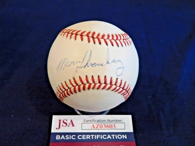 Marv Throneberry (D. 1994) Signed / Autographed ONL Bill White Baseball JSA COA - Image 1 of 4