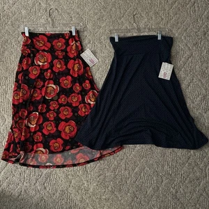 2 Lularoe Azure Style A-Linie Floral & Blau Medium Neu Mit Etikett - Bild 1 von 7