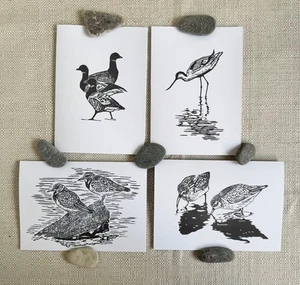 Bird Designs Greetings Cards - Pack of 4 - Blank - Wildlife Art - Picture 1 of 3