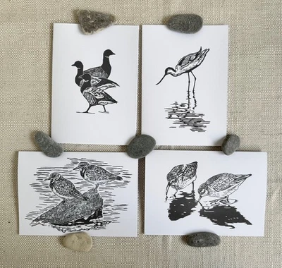 Bird Designs Greetings Cards - Pack of 4 - Blank - Wildlife Art - Image 1 of 3