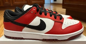 Nike By You Dunk Low White Red Black Chicago FN0569 900 Men's Size 10.5 - Picture 1 of 8
