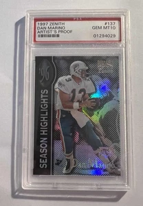 Zenith Artist's Proofs #137 1997 Dan Marino temporada destacados PSA 10 gemas como nuevo - Imagen 1 de 2