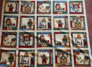 Cranston Leslie Beck Bear 8” Squares Honey Hills Patch Print Fabric 2.5 Yds X 44 - Picture 1 of 2