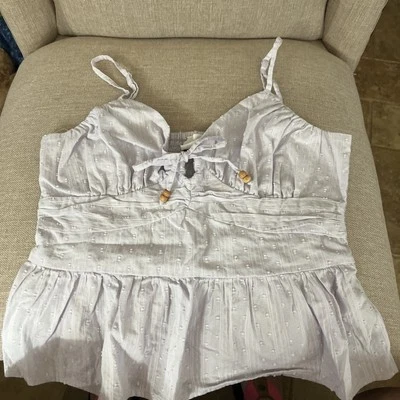 Planet Heart Peplum Blouse | Junior Size L Tank Top | Light Purple | Feminine - Image 1 of 4