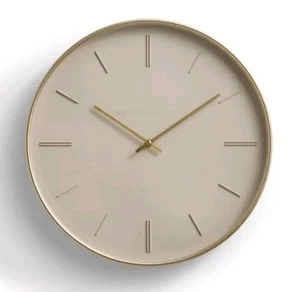 40.6cm Antique Brass GOLD Shade Luxury Wall Clock Quartz Modern Home Dine Decor - Picture 1 of 3