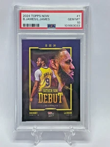 2024 Topps Now Father Son Debut Card #1 Bronny James / LeBron James PSA GEM MT 10 - Bild 1 von 3