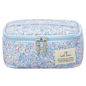 LIBERTY x Sanrio Hello Kitty 50th Anniversary Pattern Vanity Blue Pouch #284 - Picture 1 of 9