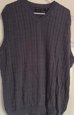Nuevo con etiquetas Chaleco Suéter Izod Golf Algodón Mercerizado Sin Mangas Para Hombres XL Gris Azulado Foto 1 de 4