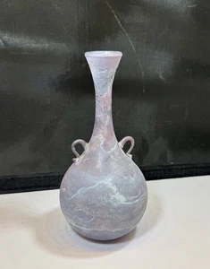 Jarrón de vidrio romano reproducción Cesarea antigua plata Ca Israel con etiqueta 6,5 pulgadas de alto - Imagen 1 de 13