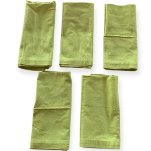 Set of 5 Design Ideas Chartreuse Green Cotton Fabric Napkins - Picture 1 of 7