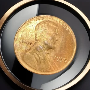 1955 LINCOLN PENNY DDO-003 BU STRIKE THROUGH GREASE POOR MAN DDO ERROR DIE CLASH - Picture 1 of 15