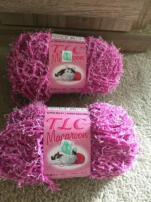 Yarn by TLC Macaroon 6 Bulky  100% Polyester 115y 3oz #9374 Fuchsia Pink NOS NIP - Image 1 of 4
