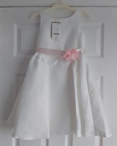 NEW Monsoon Party Perfect - Age 6 - Ivory Occasion Dress with Pink Corsage - Picture 1 of 10