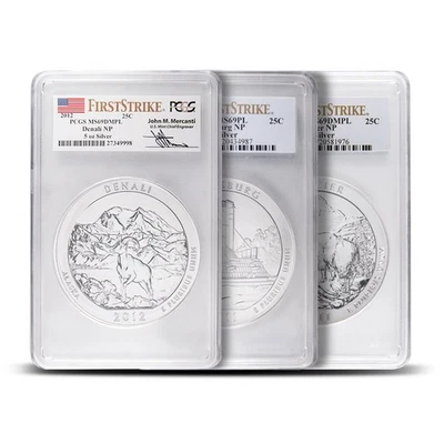 5 oz ATB Silver Coin MS69 (Varied Label, PCGS or NGC) - Image 1 of 2