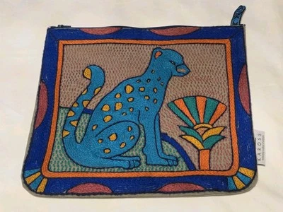 Bolsa Kaross Bordada a Mano con Cremallera NUEVA Leopardo Hecha por Mujeres en Sudáfrica Foto 1 de 4