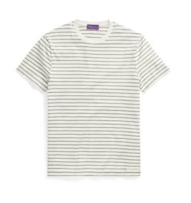 Ralph Lauren Purple Label Short Sleeve Striped Grey Cotton Jersey Tee T Shirt XL - Изображение 1 из 4