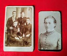 Two Small Cartes-de-visite.A Young Girl & A Young Family . Both unnamed. 1870s.