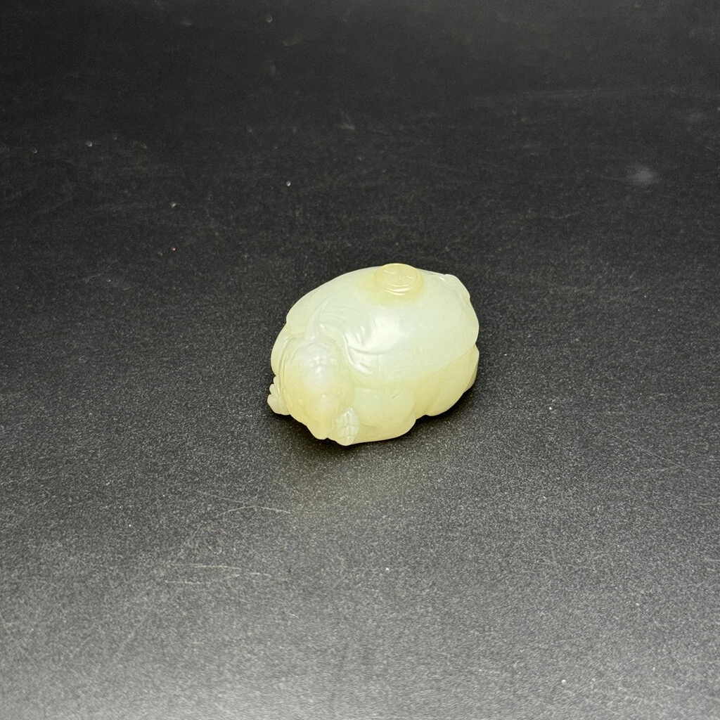 Jade Schildkröten Statue Aus Natürlichem Edelstein | Handgeschnitzt, 7,6cm | Symbol Für Langlebigkeit & Glück