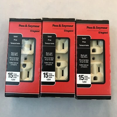 Pass & Seymour-IVORY OUTLET-LEGRAND (CRB5262-ICC12) 3 pack - Image 1 of 4