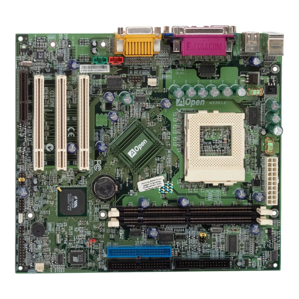 Motherboard Micro-Atx AOPEN MX36LE Socket 370 2x Sdram 3x PCI AGP Cnr - Image 1 of 3