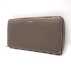 CELINE Long wallet with coin pocket Zip Around Leather gray beige X03-0060