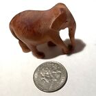 Handmade wooden Elephant Hand Carved Figurine 1.75 length from India