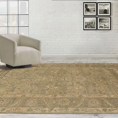 Tufenkian Jozan Walnut Sheared Hand Knotted Wool Area Rug Moss 5'6" x 8'6" - Image 1 of 4