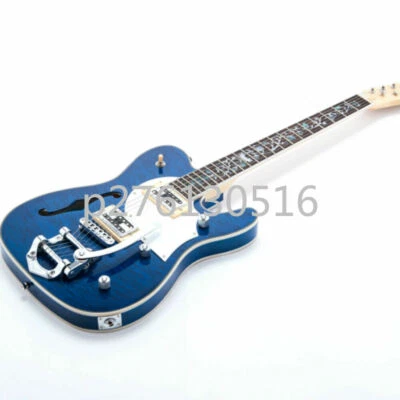 Guitarra eléctrica F Hole TL FlowerInlay cuerpo semi hueco acolchado arce Foto 1 de 4