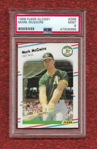 1988 FLEER GLOSSY #286 MARK McGWIRE PSA 9 MINT ATHLETICS CARDINALS 500 HOME RUNS - Picture 1 of 1