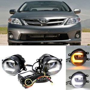 For 2011 2012 2013 Toyota Corolla Bumper LED Fog Lights Lamps Turn signal Pair - Picture 1 of 8