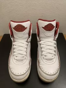 Nike Air Jordan 2 Chicago Home Mid Leather 385475-102 White Red Men Sz 11 - Picture 1 of 11
