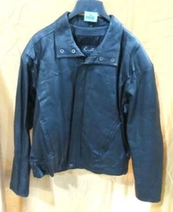 Scully Motorcycle Black Leather Jacket Men's Size 44 - Brand New - Picture 1 of 6