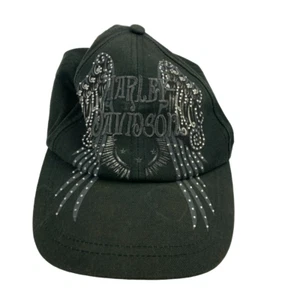 Harley Davidson Womans Hat One Size Black Color with Angle Wings - Picture 1 of 9
