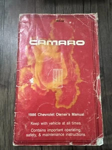 1986 CAMARO Chevrolet Owner’s Manual Original Paperback bound USED Vintage - Picture 1 of 1