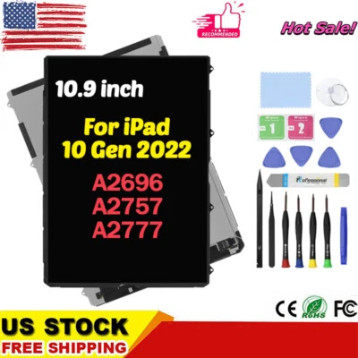 10.9" for iPad 10 Gen 2022 A2696 LCD Display Screen Replacement With Repair Kit - Image 1 of 4